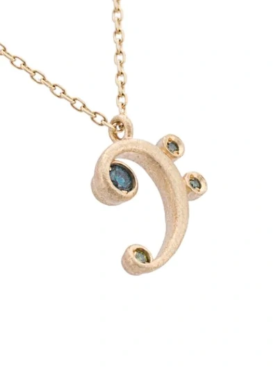 Shop Adeesse Bass Clef Musical Note Charm Necklace In Yellow