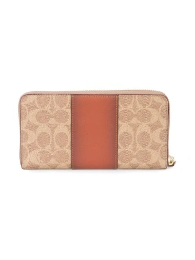 Shop Coach Accordion Zip Wallet In Brown