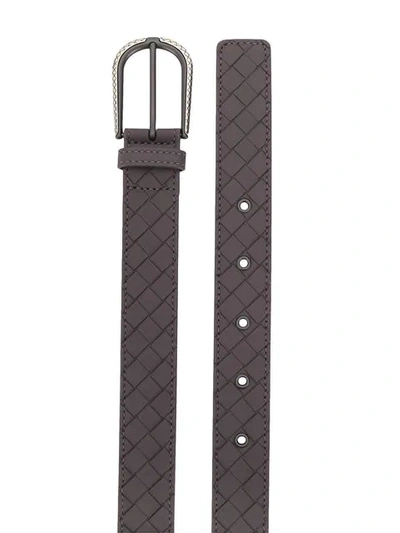 Shop Bottega Veneta Intrecciato Belt In 6032 -quetsche