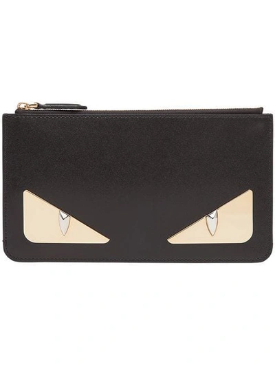 Shop Fendi Bag Bugs Zipped Clutch In Black