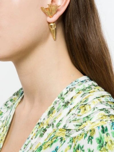 Shop Natasha Zinko Carrot Pierced Earring In Metallic