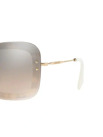 Shop Miu Miu Oversized-sonnenbrille Mit Glitter In Brown