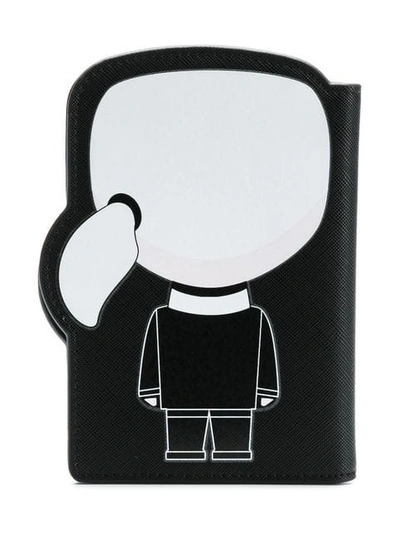 Buy Karl Lagerfeld Men Black KARL Ikonik Leather Passport Case