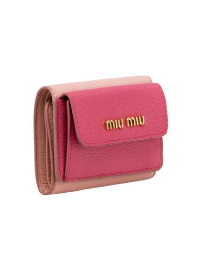 Shop Miu Miu Colour-block Wallet - Pink
