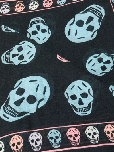 Shop Alexander Mcqueen Skull Print Scarf In Blue