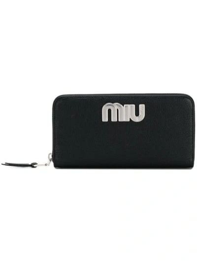 Shop Miu Miu Logo Wallet - F0002 Black