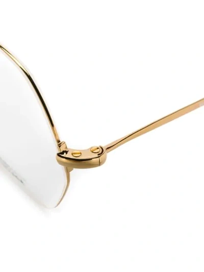 Shop Balenciaga Oversized Geometric Glasses In Gold