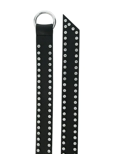 Shop B-low The Belt Mia Moto Crystal-embellished Belt In Black