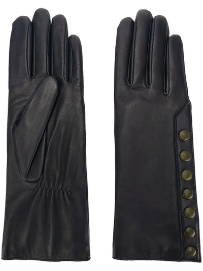 Shop Agnelle Gloves With Contrast Poppers In Blue
