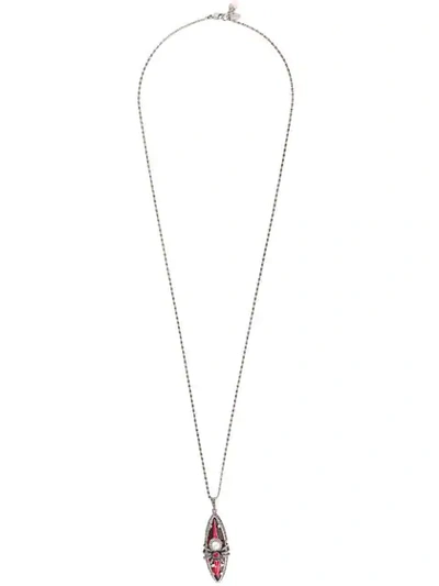 Shop Alexander Mcqueen Spider Pendant Necklace In Metallic