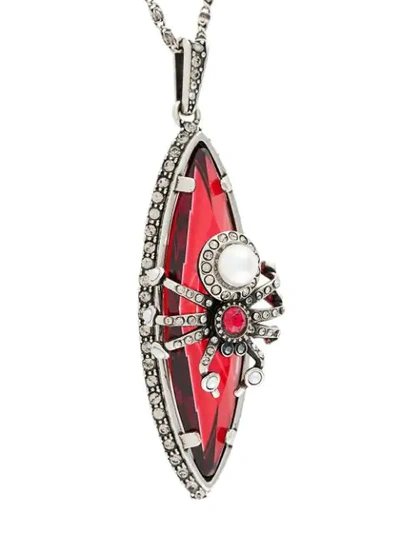 Shop Alexander Mcqueen Spider Pendant Necklace In Metallic