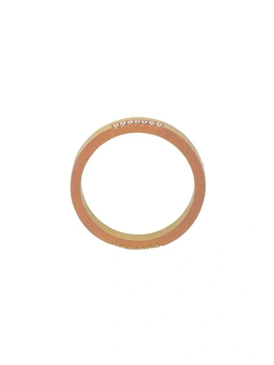Shop Ileana Makri Thin Band Ring In Pink ,metallic