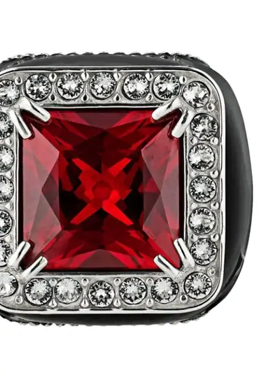 Shop Gucci Ring With Stone And Crystals In Red