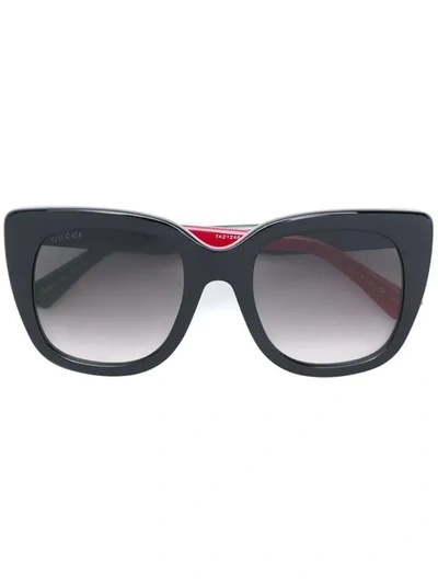 Shop Gucci Classic Sunglasses In Black