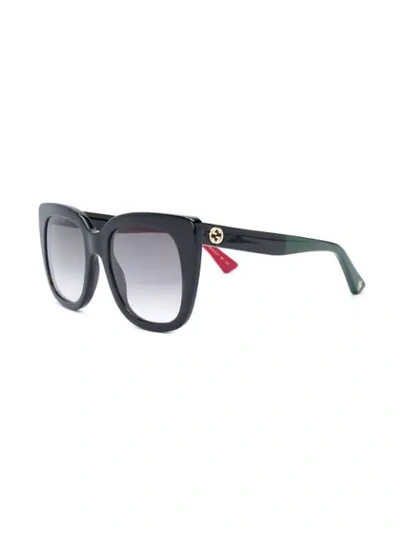 Shop Gucci Classic Sunglasses In Black