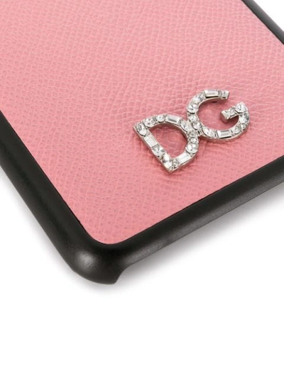 Shop Dolce & Gabbana Crystal Logo Plaque Iphone 8 Plus Case In Pink