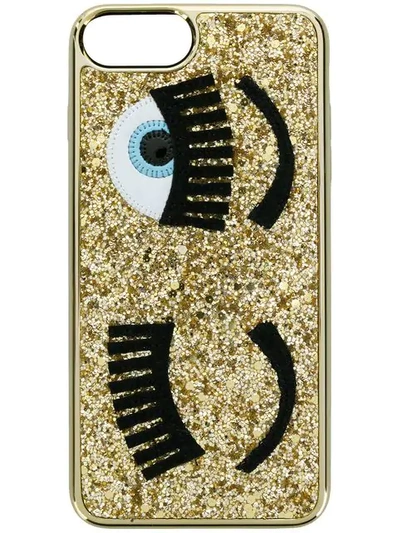 Shop Chiara Ferragni Glittered Iphone 8 Case In Metallic
