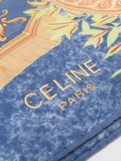 Pre-owned Celine  Printed Foulard In Blue