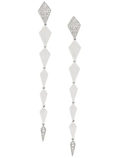 Shop Anapsara Empire State Earrings In White Gold