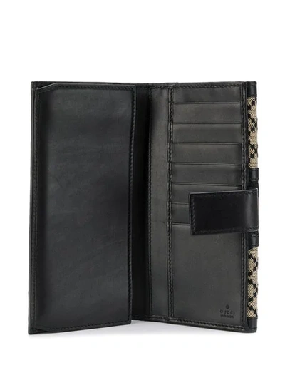Shop Gucci Jacquard Flap Wallet - Brown
