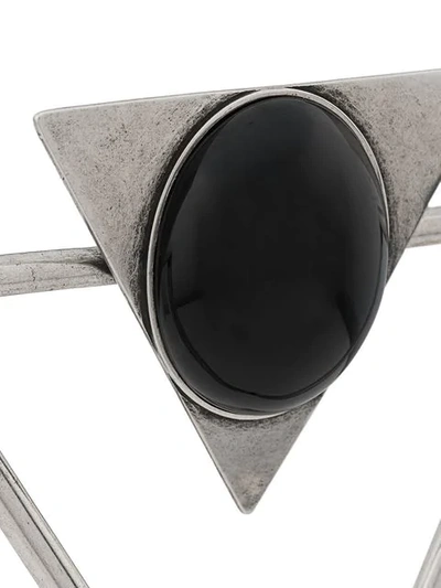 Shop Saint Laurent Oversized Triangle Earrings In 8110 Metallic