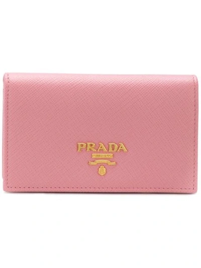 Shop Prada Foldover Top Cardholder - Pink