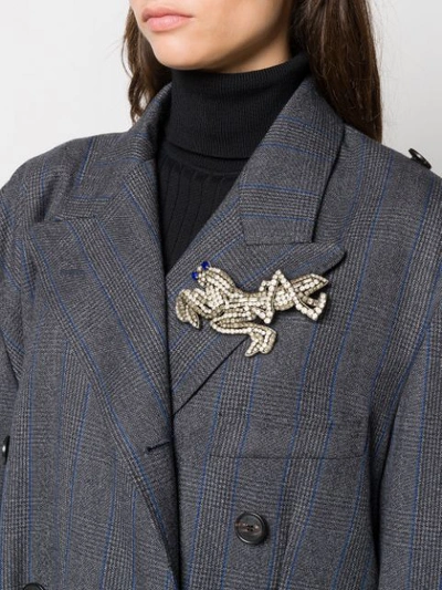 Shop Rochas Embellished Brooch In Metallic