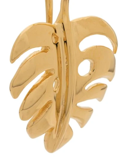 Shop Aurelie Bidermann Leaf Earrings In Gold