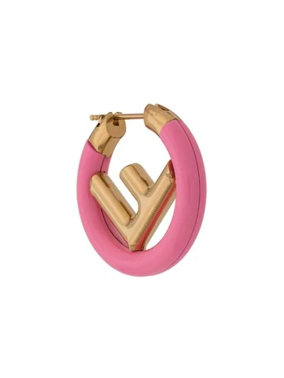 Shop Fendi Mono Logo Earring In Pink