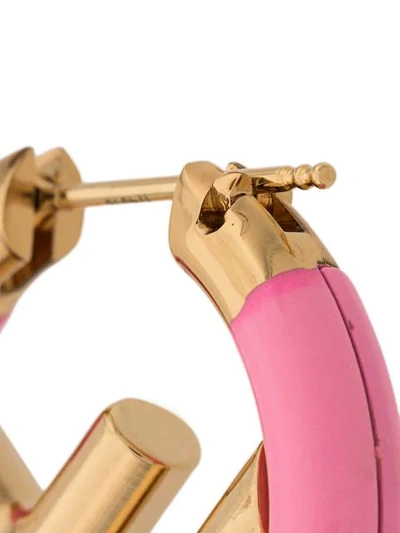Shop Fendi Mono Logo Earring In Pink