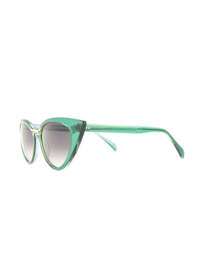 Shop Oscar De La Renta Rectangle Cat-eye Sunglasses In Green
