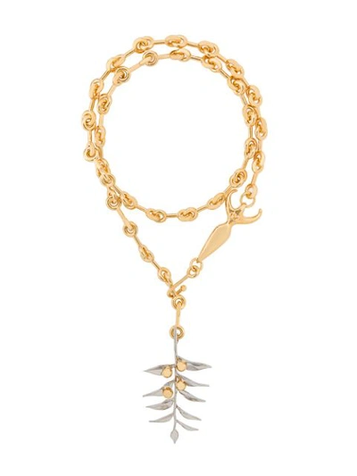 Shop Chloé Leaf Chain Necklace - Gold
