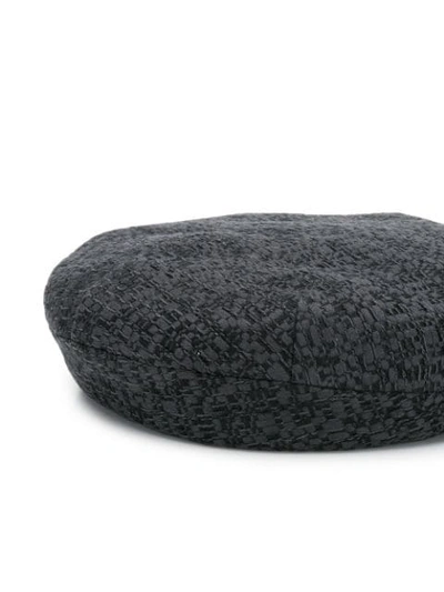 Shop Maison Michel Flore Tweed Beret In Grey