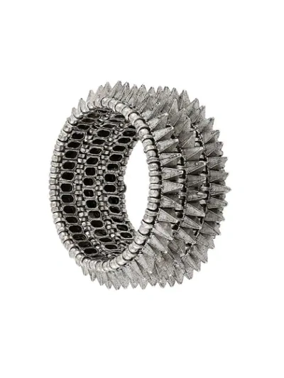 Shop Philippe Audibert Elasticated Spike Bracelet - Metallic