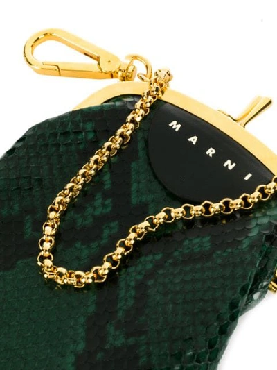 Shop Marni Logo Coin Purse In Green