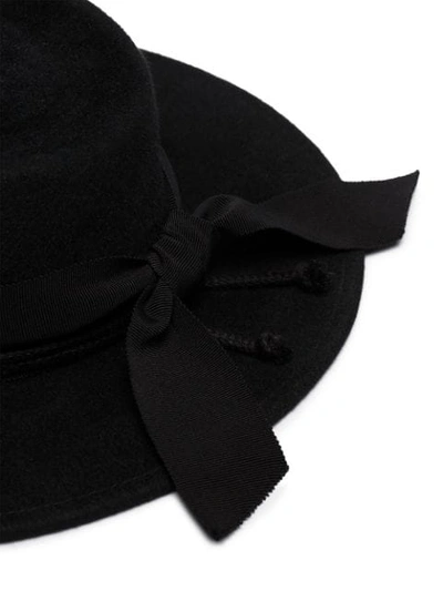 Shop Ruslan Baginskiy Ribbon-trim Fedora Hat In Black