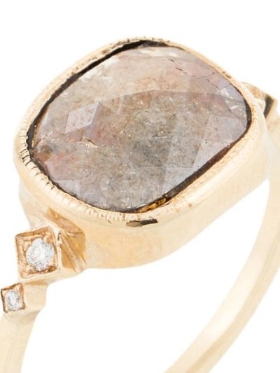 Shop Jennie Kwon Grey Diamond Embellished Ring In Brown