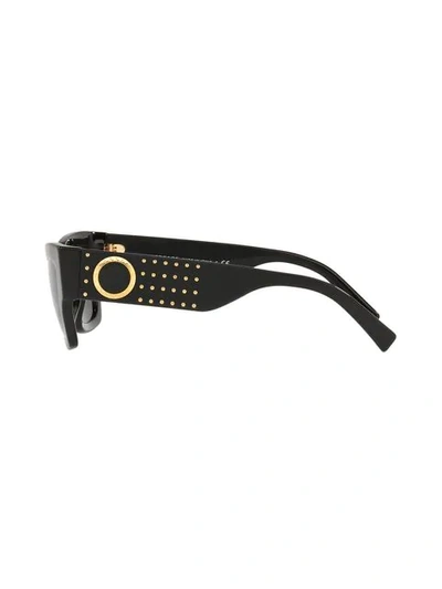 Shop Versace Studded Cat-eye Frame Sunglasses In Black