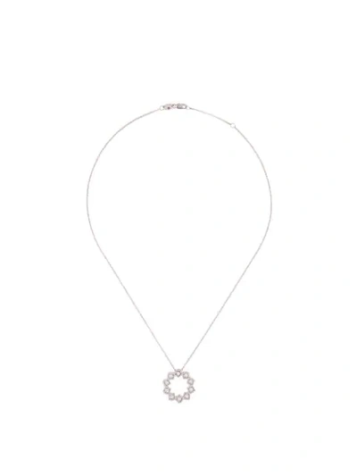 Shop Roberto Coin 18kt White Gold Roman Barocco Diamond And Ruby Pendant Necklace