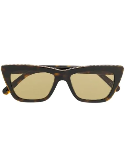 Shop Stella Mccartney Square Frame Sunglasses In Brown