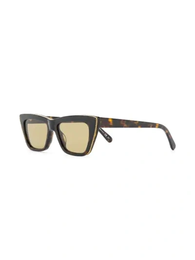 Shop Stella Mccartney Square Frame Sunglasses In Brown