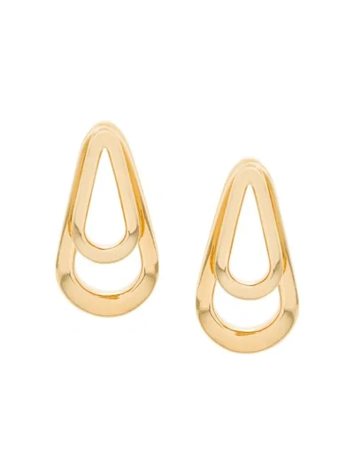 ANNELISE MICHELSON MEDIUM DOUBLE ELLIPSE EARRINGS - 金色