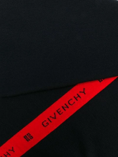 Shop Givenchy Intarsia Logo Stripe Scarf In Black