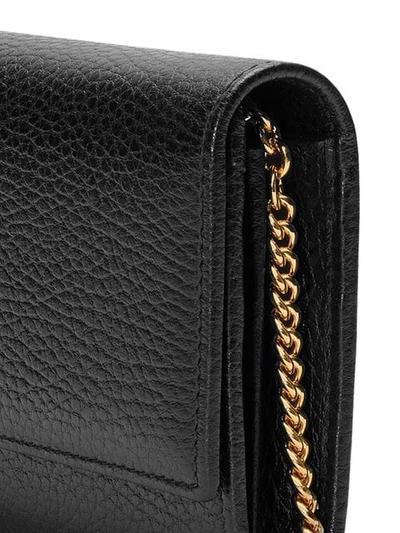 Shop Gucci Gg Marmont Leather Chain Wallet In Black