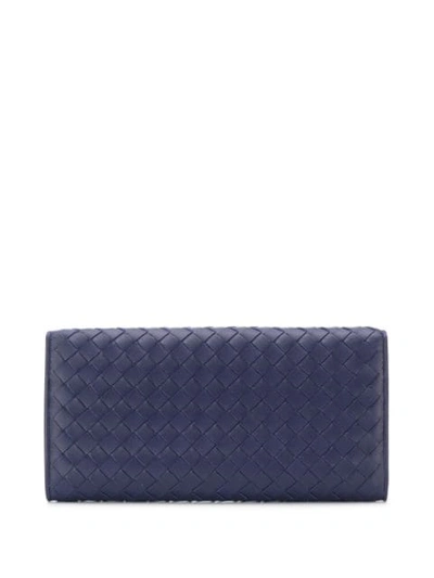Shop Bottega Veneta Intrecciato Nappa Continental Wallet In Blue