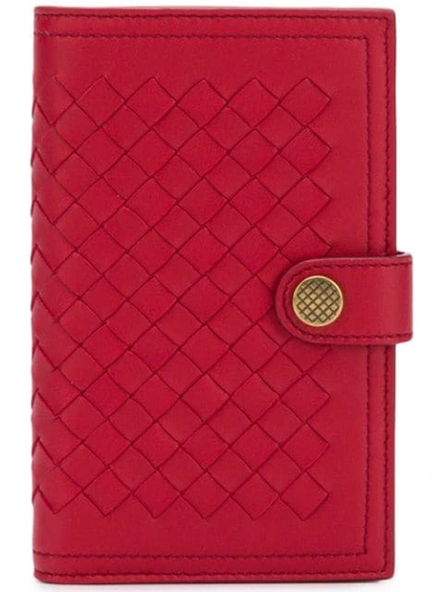 Shop Bottega Veneta Intrecciato French Wallet In Red