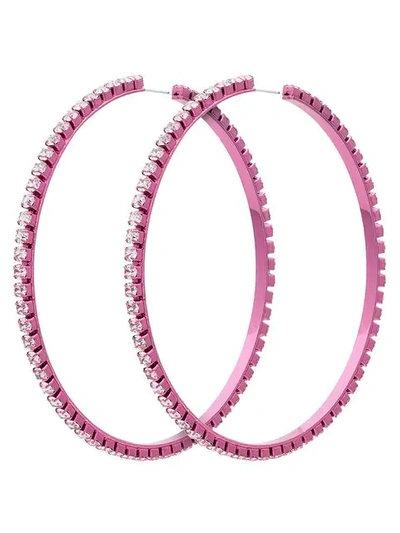 Shop Area Pink Dorinda Crystal Hoop Earrings