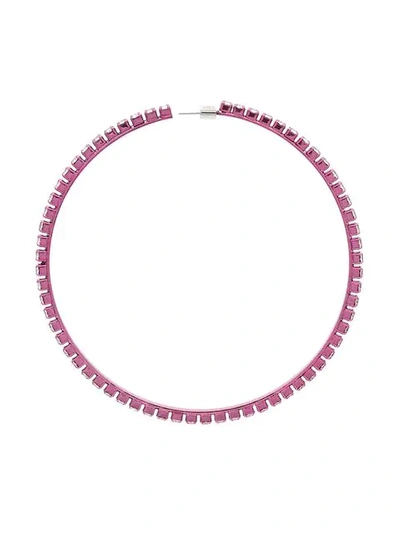Shop Area Pink Dorinda Crystal Hoop Earrings