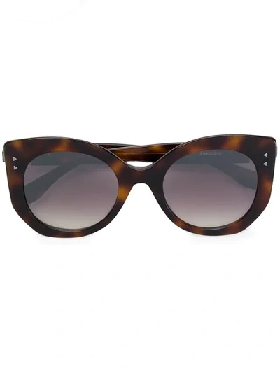 Shop Fendi Peekaboo Sunglasses In Brown