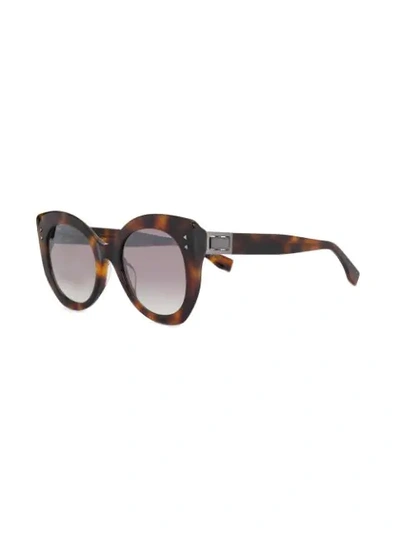 Shop Fendi Peekaboo Sunglasses In Brown